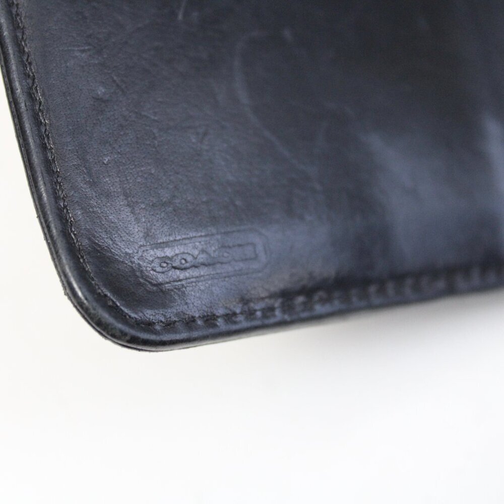 Coach Vintage 90's Continental Bifold Framed Kisslock Black Leather Wallet 4886 - Picture 4 of 8